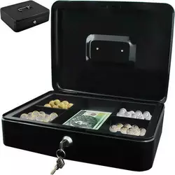 Велика металева касетна скринька для грошей Malatec 1216 сейф каса - 30x24x9 см Велика металева касетна скринька для грошей Malatec 1216 сейф каса - 30x24x9 см