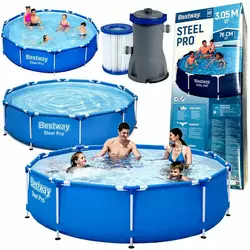 Басейн каркасний Bestway 305x76 см круглий з насосом і фільтром Bestway 56679 Басейн каркасний Bestway 305x76 см круглий з насосом і фільтром Bestway 56679