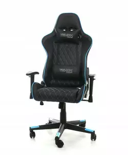 Геймерське крісло Venom Chairs VER 7.1 Чорне із блакитними вставками