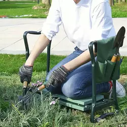 Садовий складний стілець 2в1 для городу з органайзером, табурет для дачі - Колінник Садовий складний стілець 2в1 для городу з органайзером, табурет для дачі - Колінник