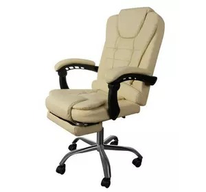 Комп'ютерне офісне крісло з еко шкіри Malatec 16225 кремовий