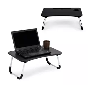 Столик - підставка для ноутбука 60 x 40 см - чорний Столик для ноутбука в ліжко