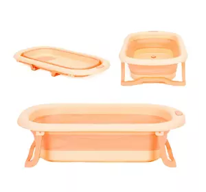 Дитяча ванночка для купання Рожева складна зі зливом ECOTOYS HA-B37 pink