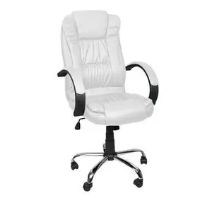 Комп'ютерне офісне крісло з еко шкіри Malatec 8984 біле