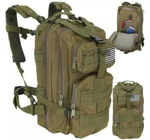 Тактичний рюкзак 26 л Trizand, рюкзак військовий, туристичний рюкзак, Зелений (23243)