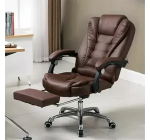 Комп'ютерне офісне крісло BOSS з підставкою для ніг - коричневе крісло для офісу KO22BR