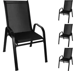 Набір чорних металевих садових стільців - 4 шт Gardlov (23460)